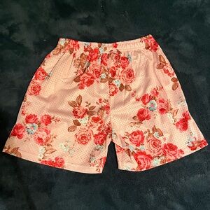 Eric Emanuel Pink Flower Mesh Shorts